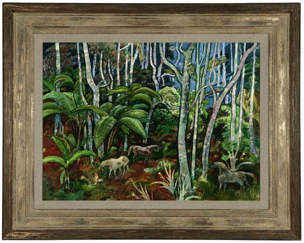 Millard Sheets (1907-1989): Upper Island, signed and dated lower left: Millard Sheets 1982, watercolor on paper under glass, paper size: 22'' x 30'', est:$15,000/20,000. Exhibited: Cunningham Memorial Art Gallery, Bakersfield, C