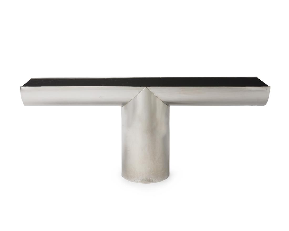 A chrome and glass console table (1 of 1)