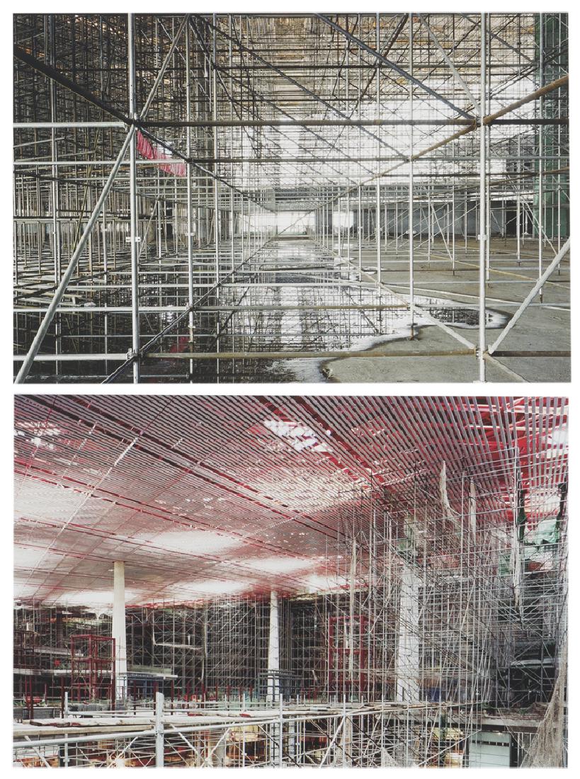 Ai Weiwei (1957-* Chinese): Untitled (two works from "Becoming"), 2009 Color offset lithographic photographs; Ivorypress, Madrid, pub. Each impressed with dry stamp of number and date lower left mat: The first: 100 2006.08.12; T