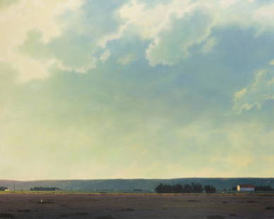 William Glen Crooks (1952-* American): "The Arc of Morning," 1995 Oil on canvas Signed and dated lower right: William Glen Crooks - 2/9/95, titled on the stretcher 48" H x 60" W