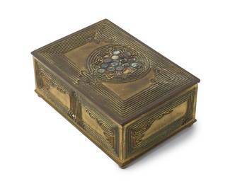 A Tiffany Studios "Abalone" cigar box, #1172