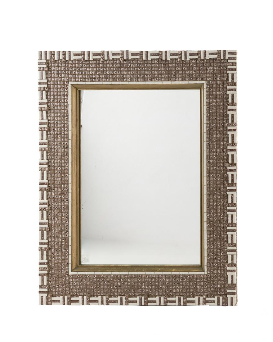 A glazed tile mosaic and giltwood mirror (1 of 2)