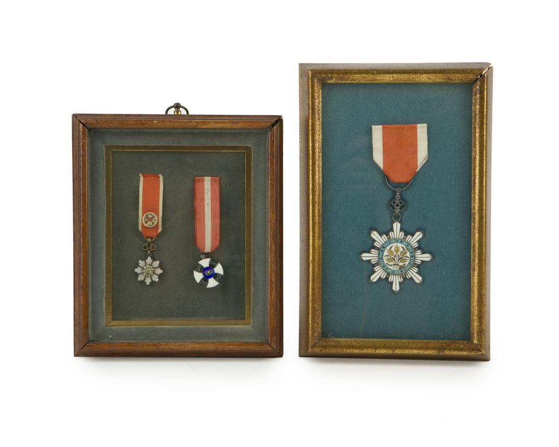 Two framed commemorative medals (1 of 3)