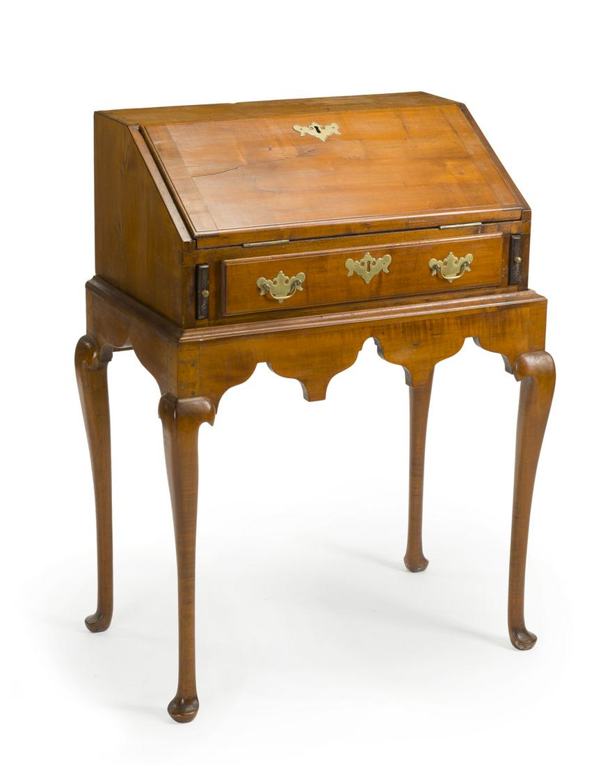 An English Queen Anne Style Drop Front Desk