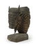 A chainsaw-carved wood bison head, Don Culp