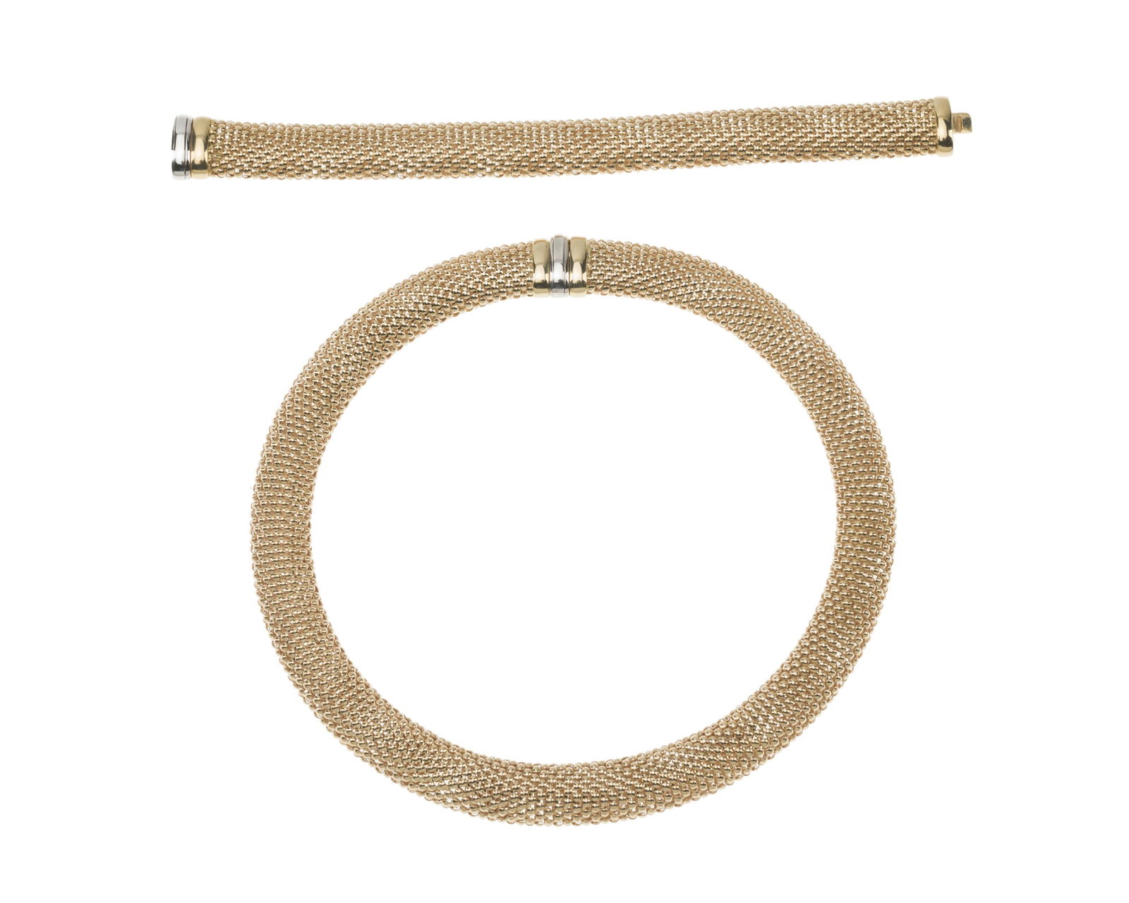 A set of Italian bi-colored gold jewelry (1 of 2)