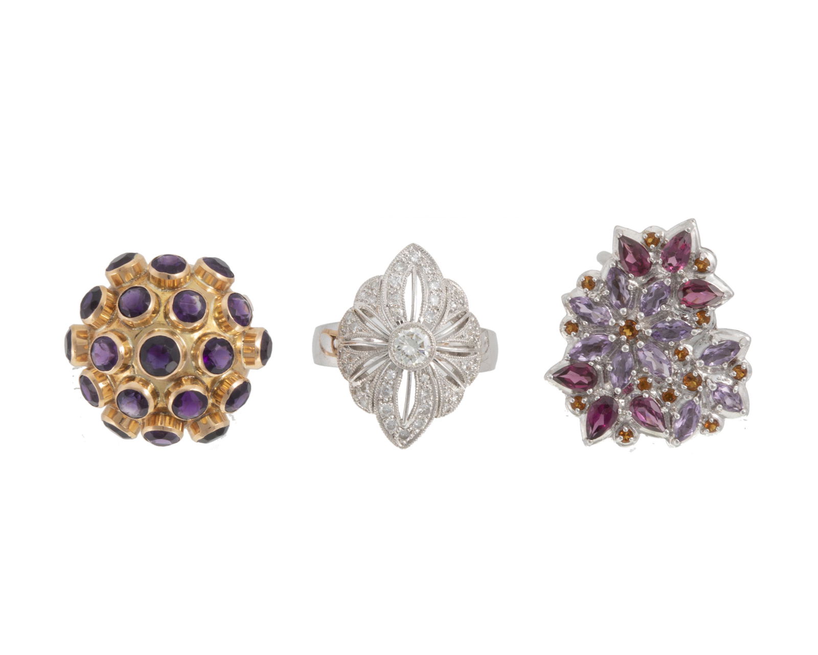 Three gem-set rings (1 of 2)