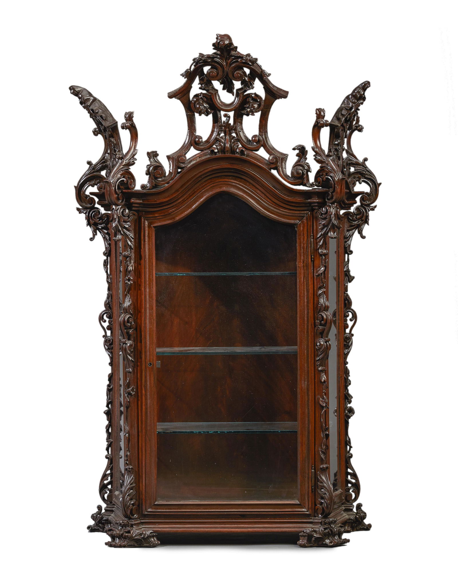 A Continental carved curio cabinet (1 of 1)