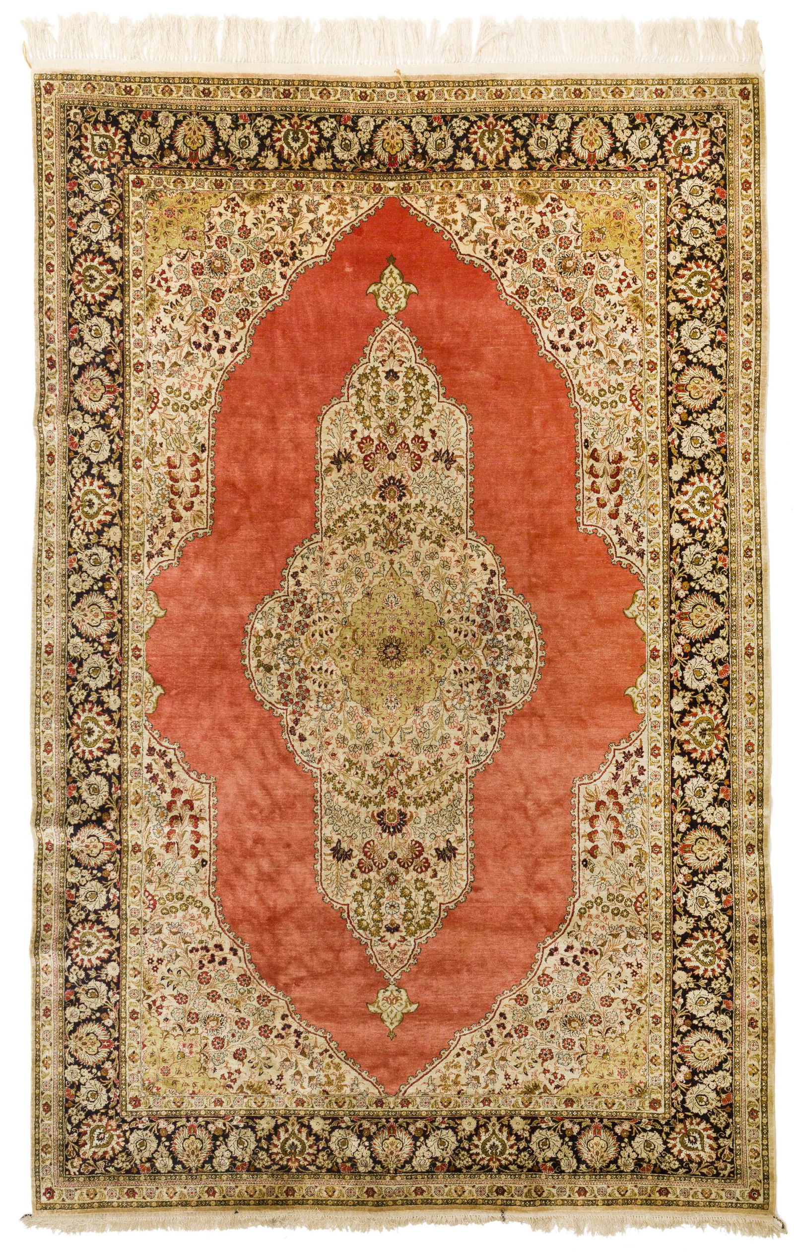 A Persian Qom silk rug (1 of 3)
