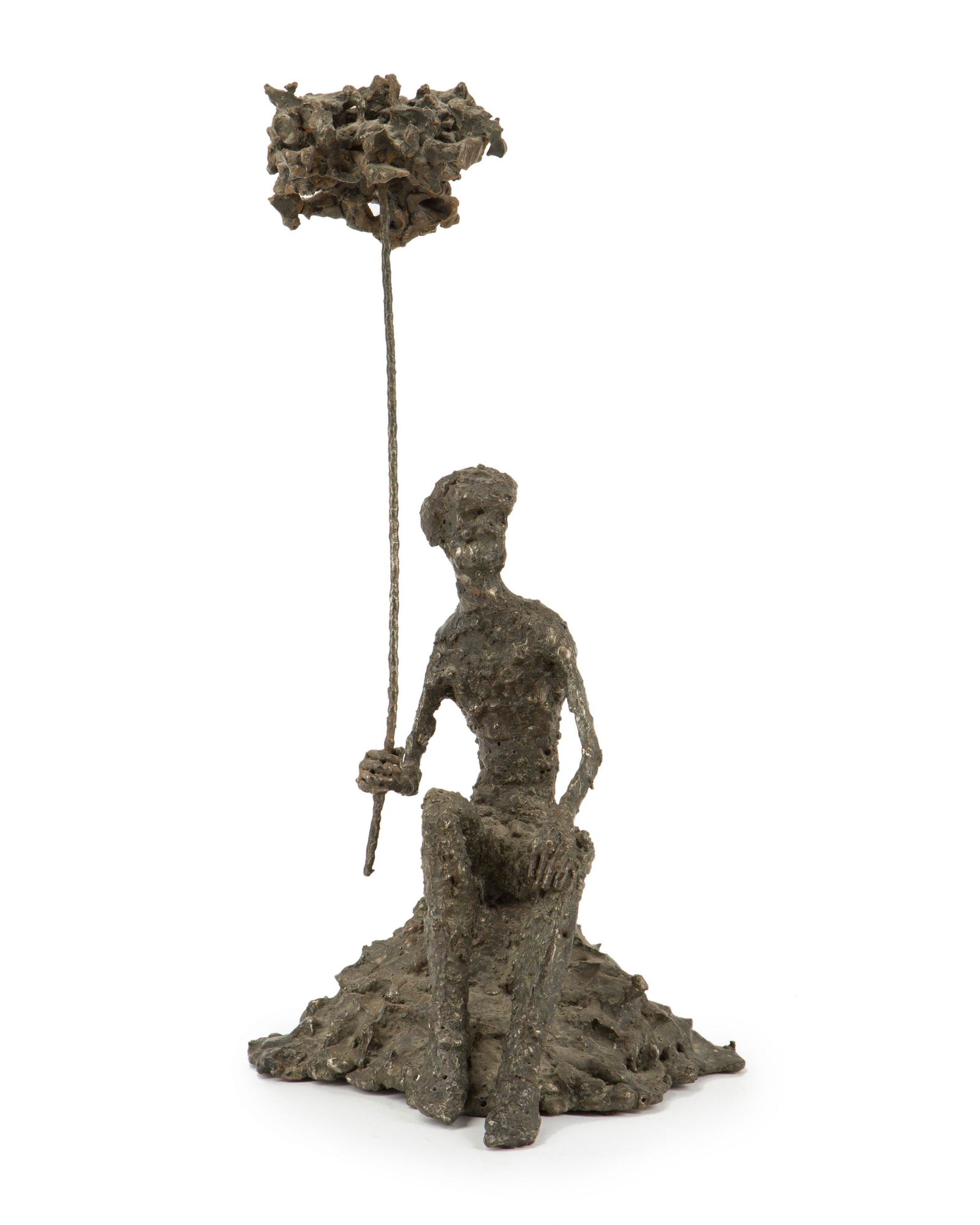 Daniel Gluck (20th Century American): Figure with cloud on a string Bronze Signed: Gluck 19.25" H x 9.75" W x 9" D