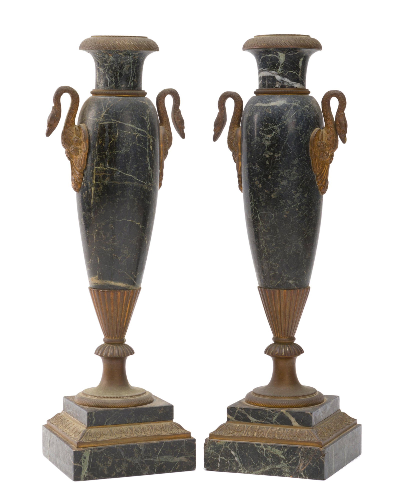 A pair of Louis XVI-style gilt bronze and marble vases (1 of 2)