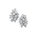 A pair of diamond cluster earrings