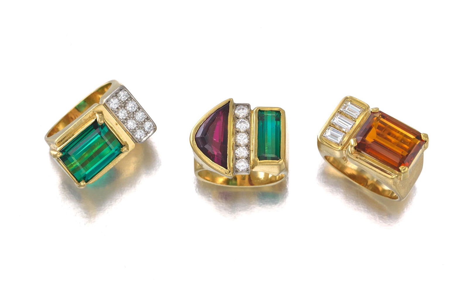 Three diamond and gem-set rings (1 of 1)