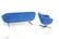 A custom blue upholstered sofa and armchair - 2