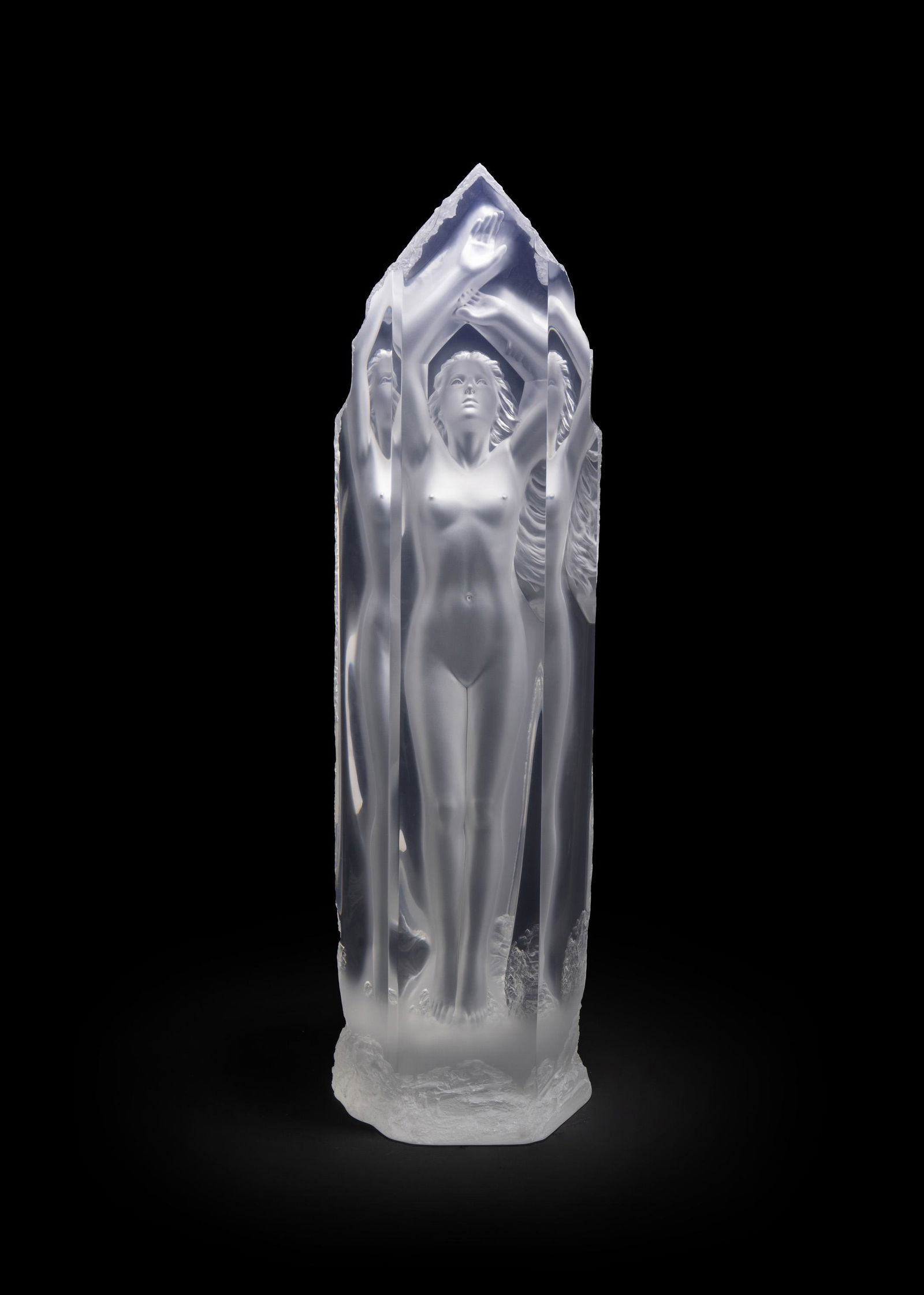 Michael Wilkinson (b. 1954, American): Untitled nude Lucite sculpture Signed, dated, and numbered to the back: Wilkinson / (c) 2001 / MNW / 106/250 33.75" H x 9" W x 7" D