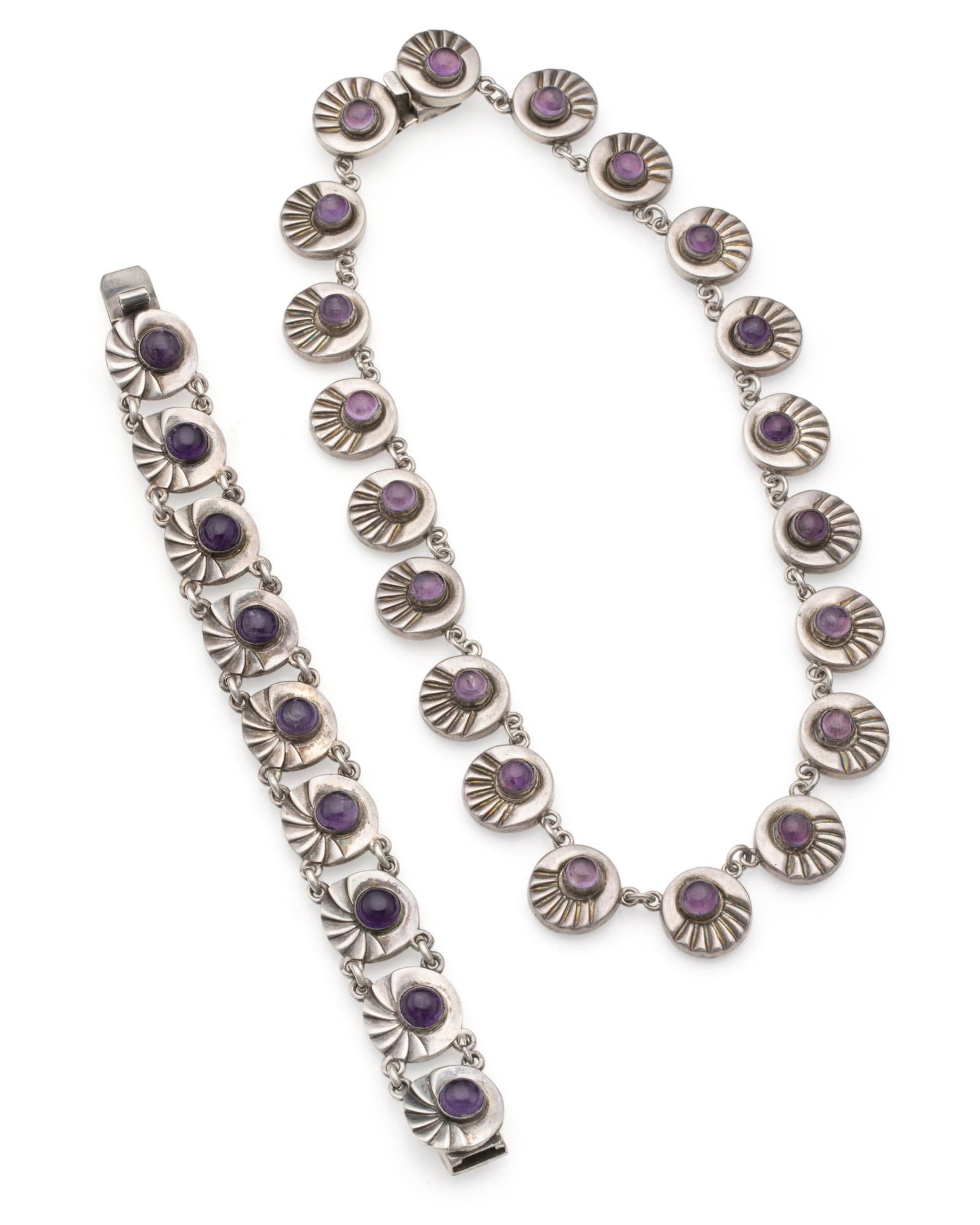 An assembled set of Fred Davis silver and amethyst (1 of 5)