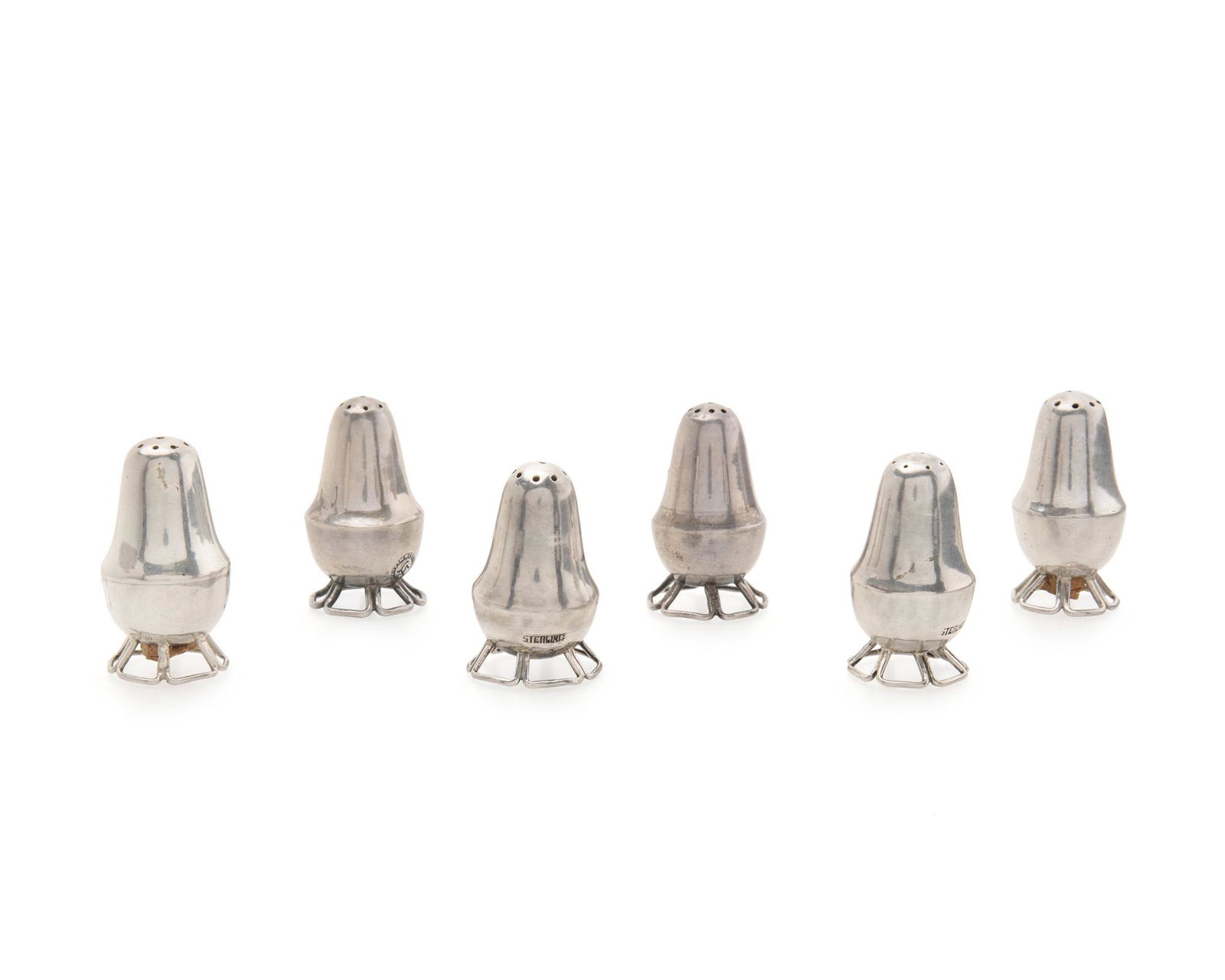 Six William Spratling sterling silver pepper shakers (1 of 5)