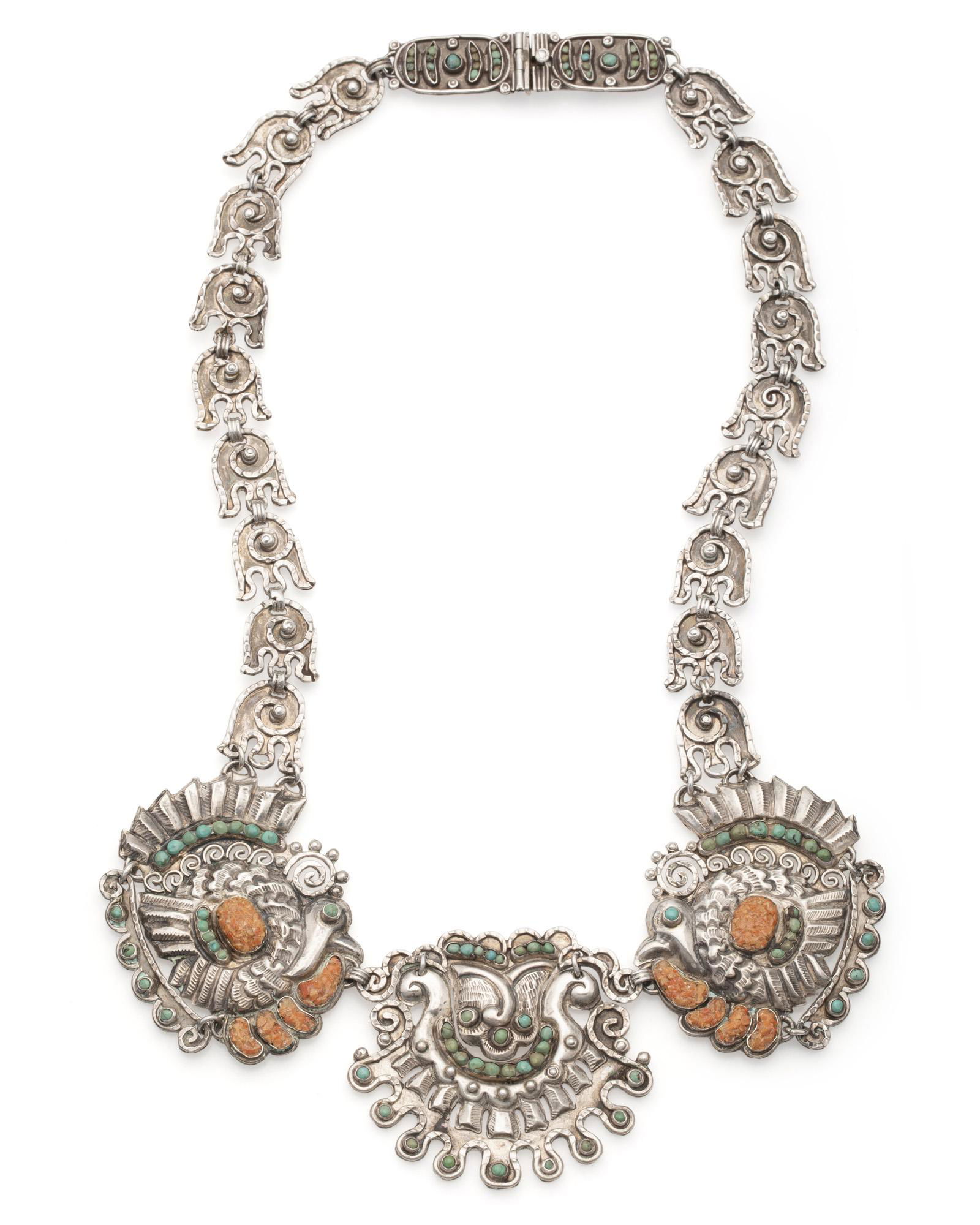A Matl sterling silver turkey-motif necklace (1 of 2)