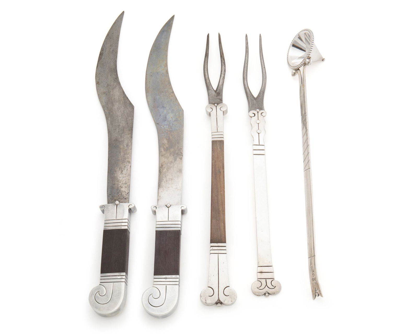 A group of Hector Aguilar 'Aztec' serving pieces (1 of 4)