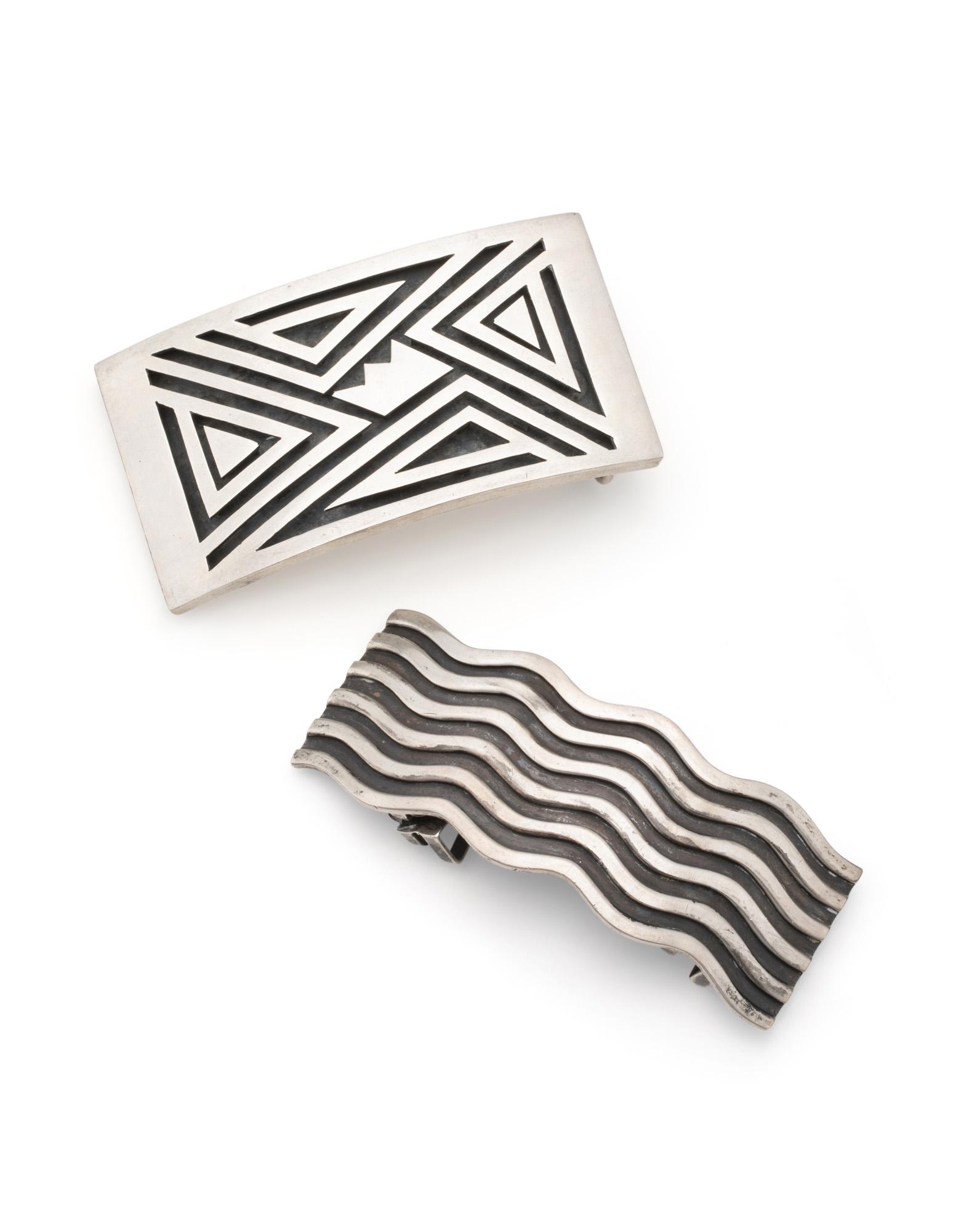 Two Antonio Pineda silver belt buckles (1 of 2)