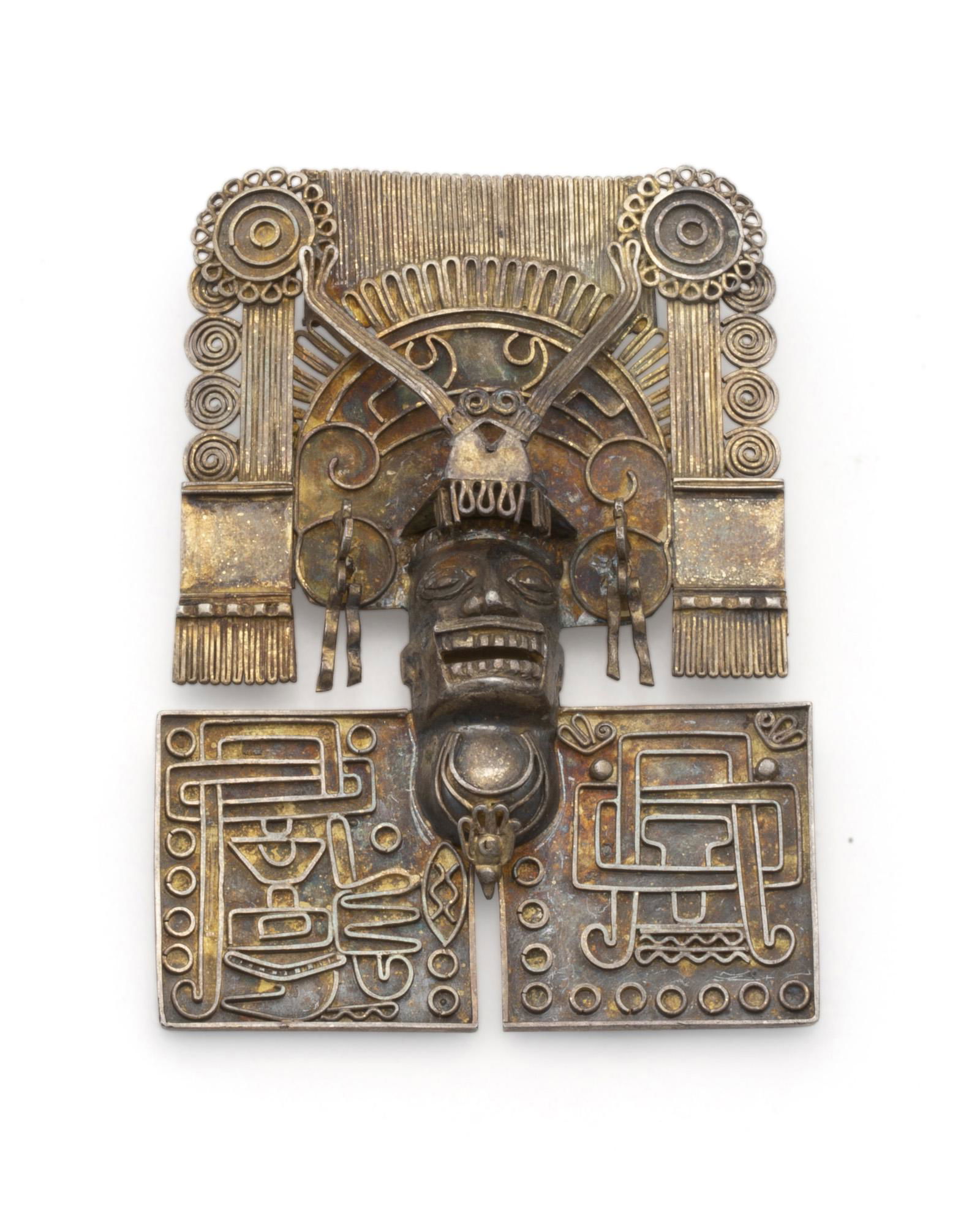 A Matl Mixtec-style vermeil pendant/brooch (1 of 2)