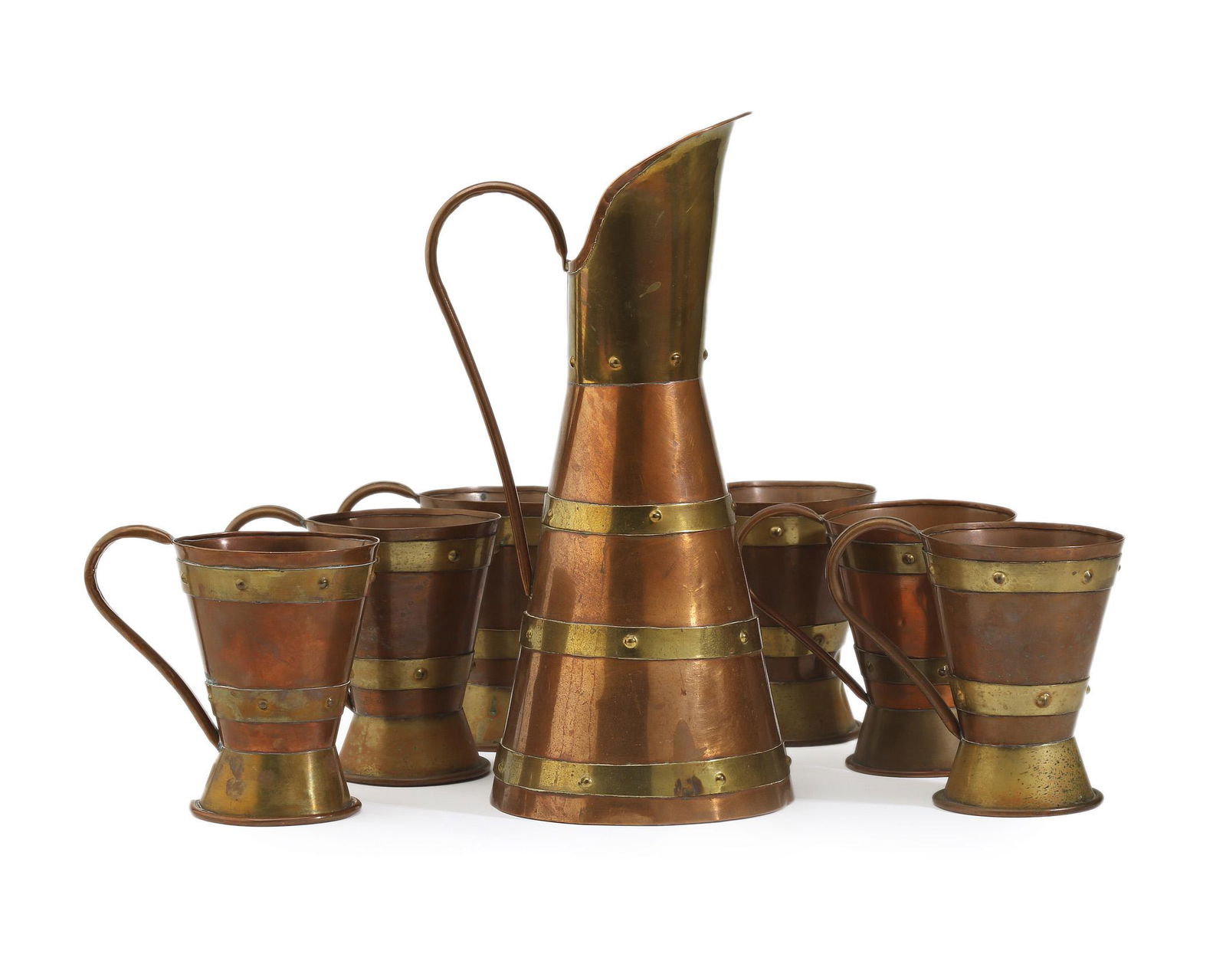 A Hector Aguilar copper and brass drink set (1 of 2)