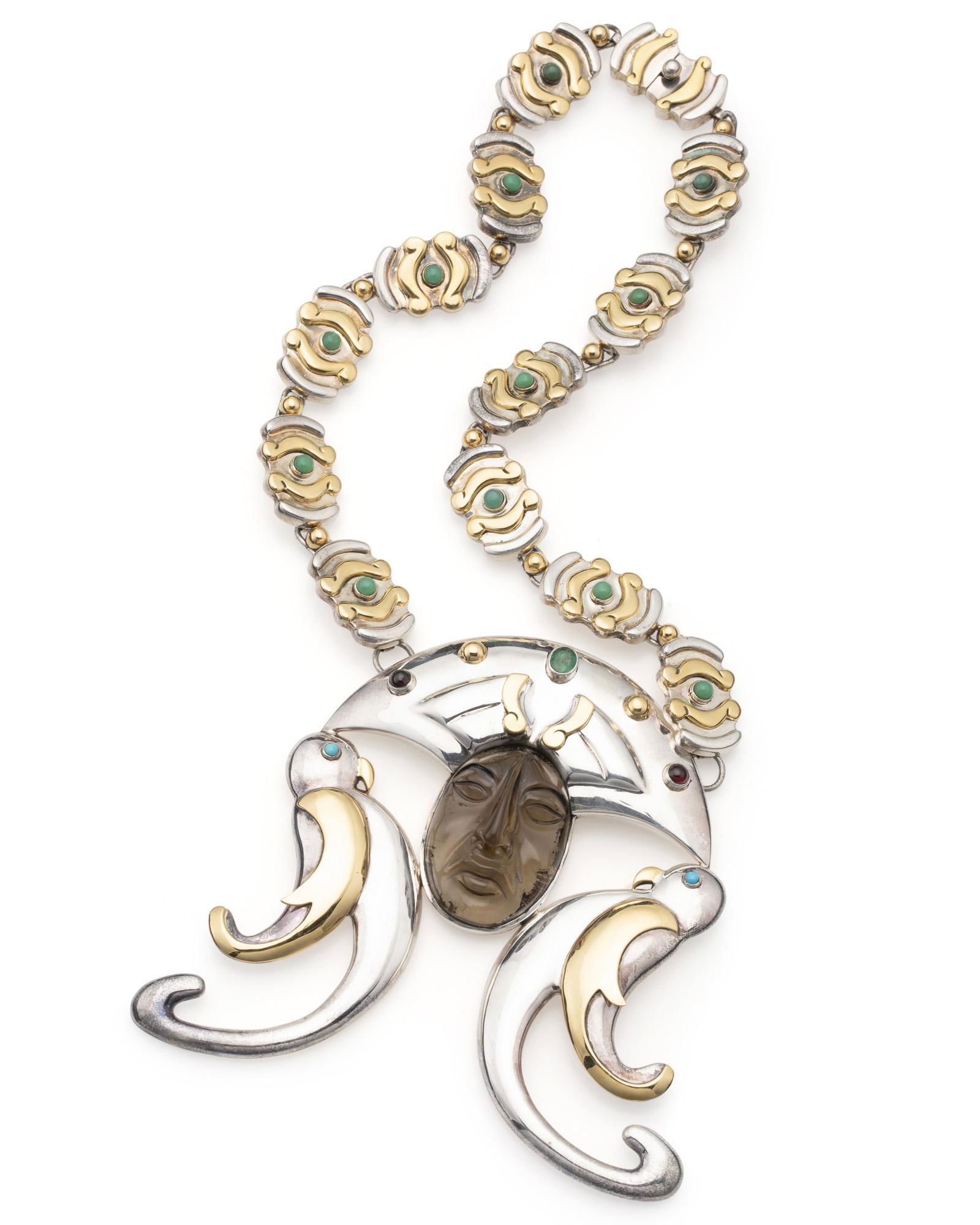 A Sergio Gomez silver and gem-set pendant necklace (1 of 3)
