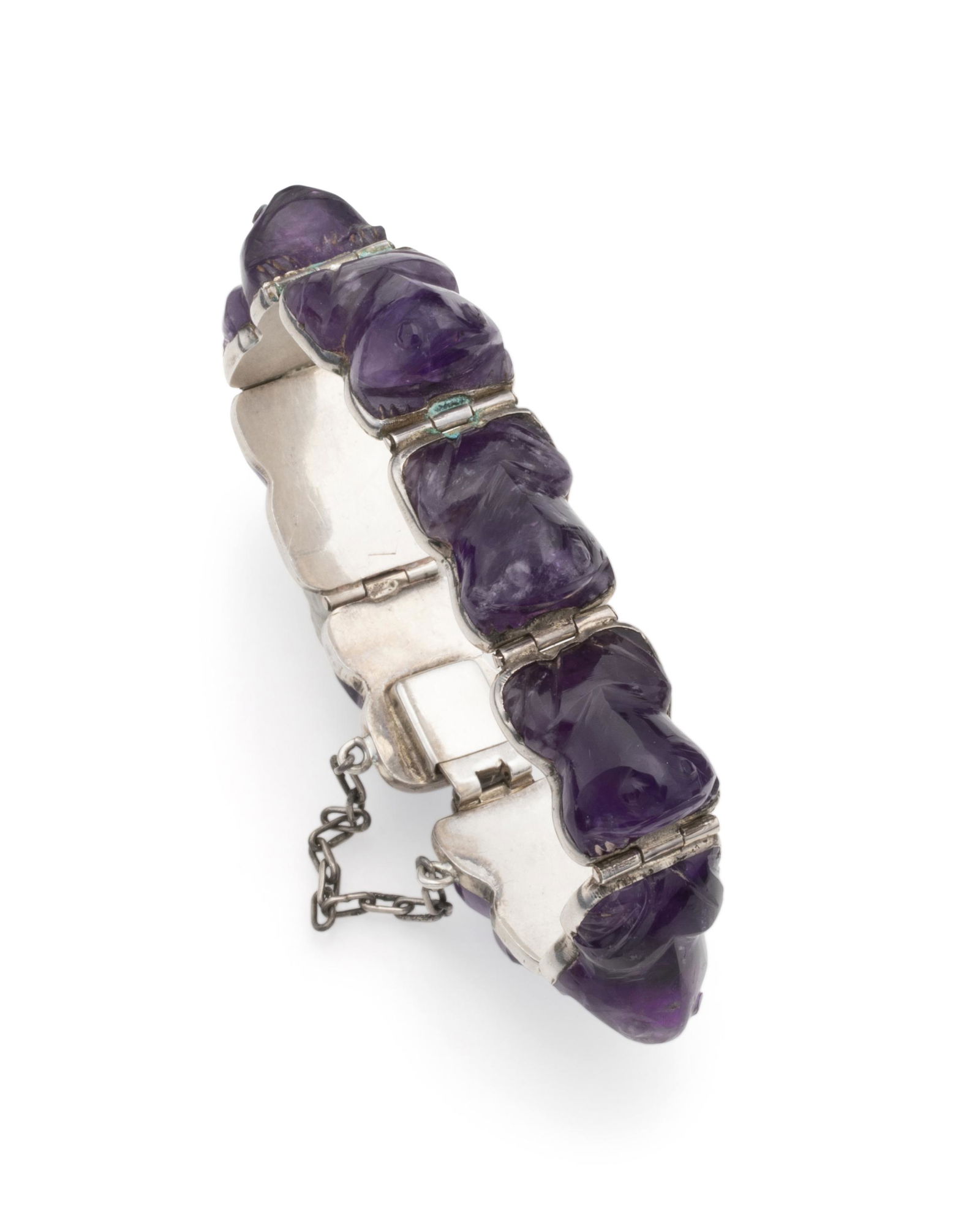 A Sanborns silver and amethyst hinged bracelet (1 of 4)