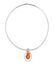 A carved fire opal and diamond pendant