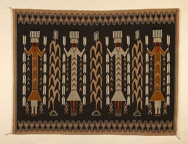 A Navajo woolen Yei pictorial rug - 3