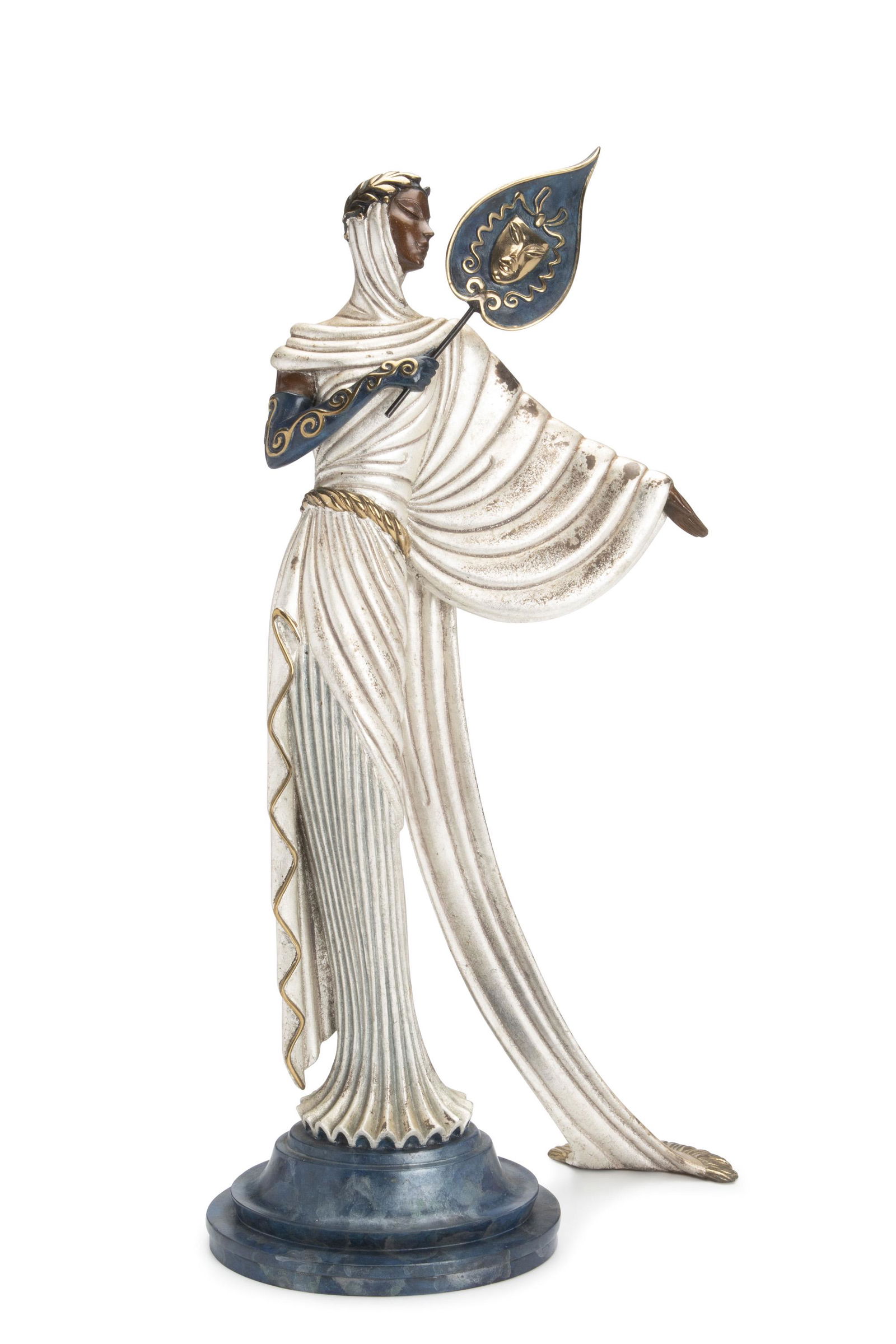 Romain (Erte) de Tirtoff (1892-1990, Russian): Tanagra, 1988 Cold painted bronze Signed, editioned, and dated: Erte / 151/500 / (c) 1988 / Seven Arts Ltd / London 21" H x 11" W x 7" D
