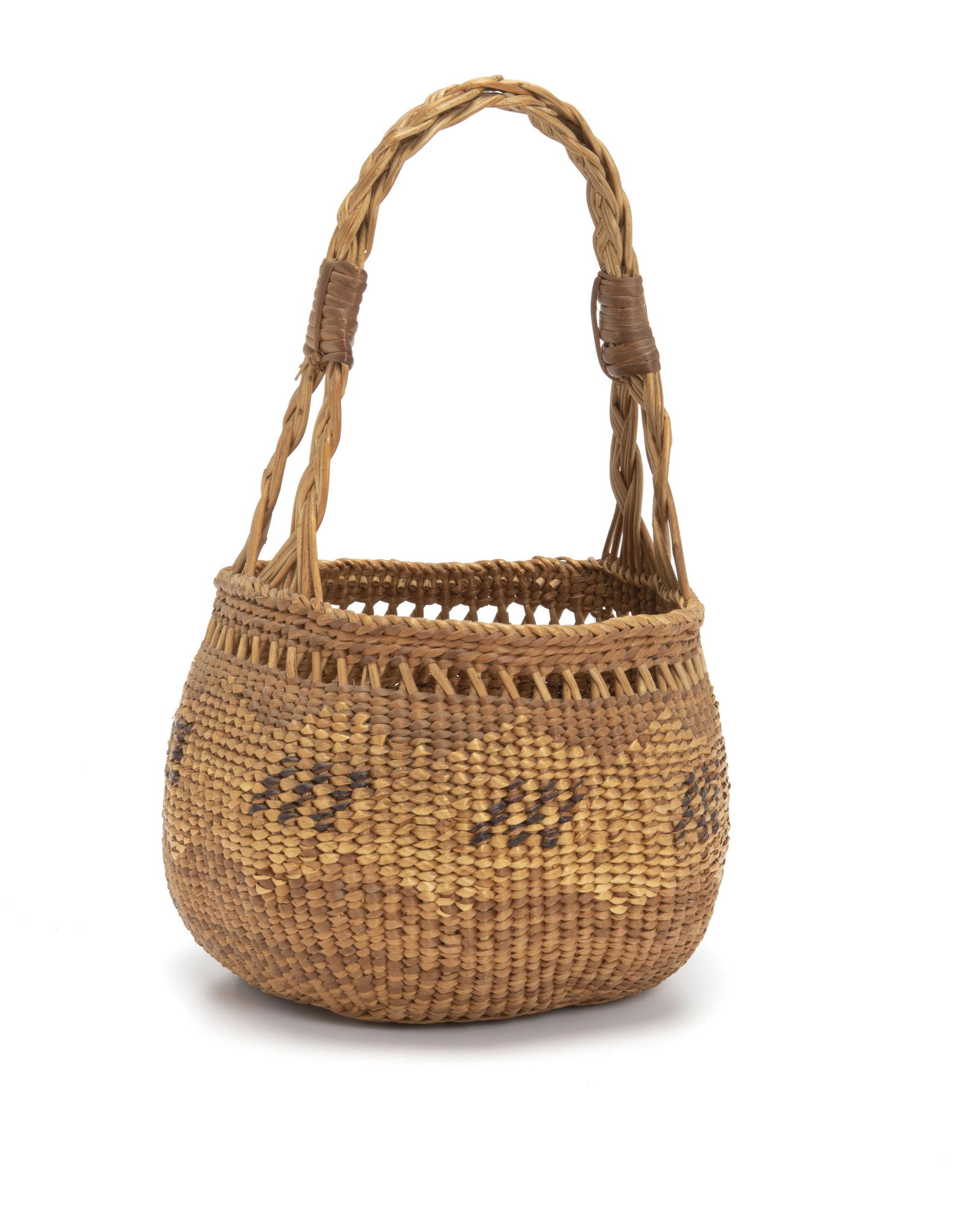 A Pacific Northwest polychrome handled basket (1 of 4)