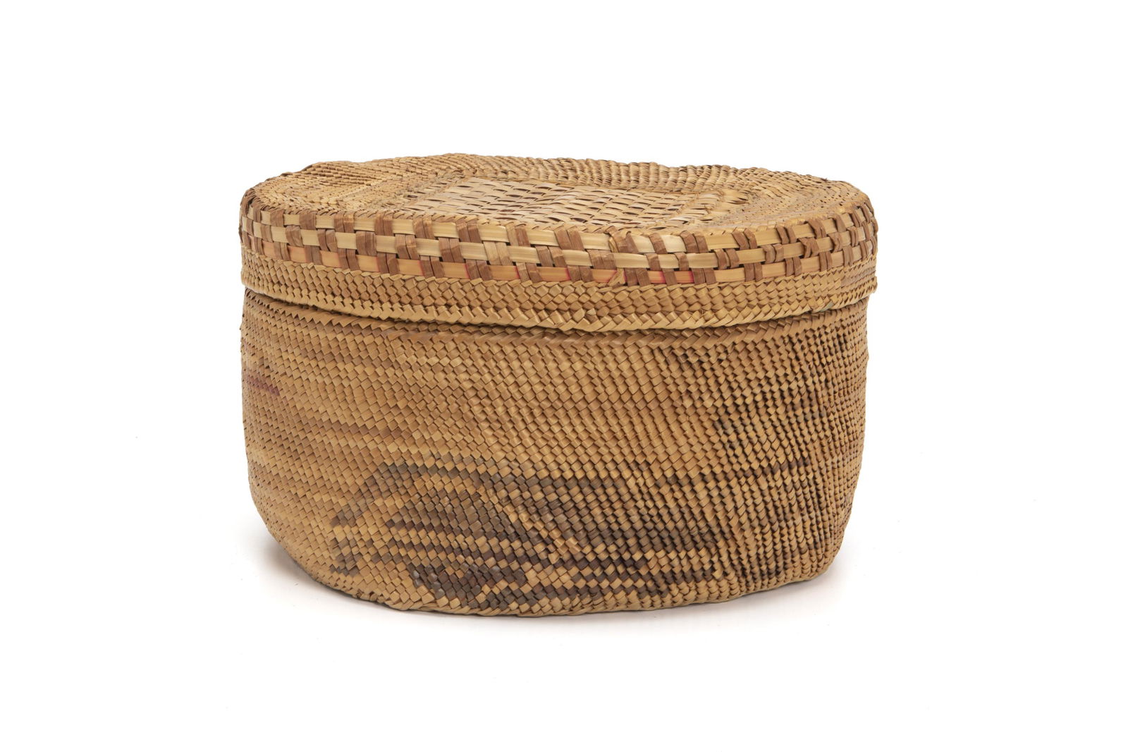 A large polychrome Northwest Coast Makah storage basket (1 of 5)