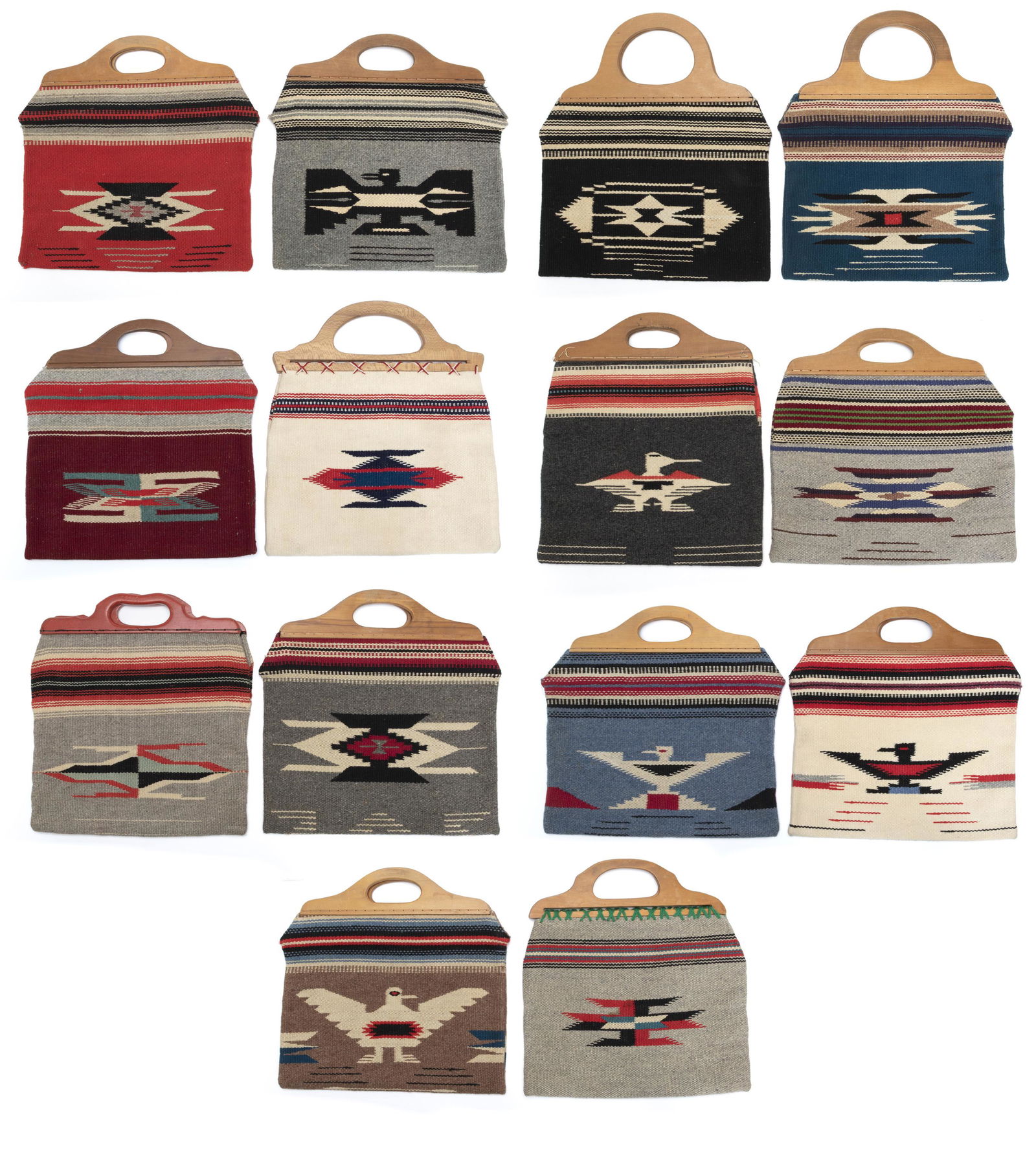 A group of Chimayo handwoven wool purses (1 of 2)