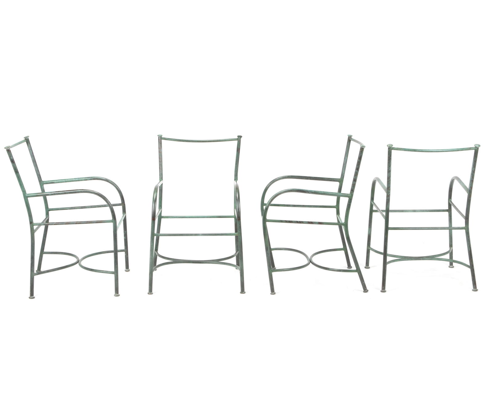 Robert Lewis (fl. 20th/21st Century, American): Four armchair frames Copper Each approximately: 33.5" H x 19" W x 24" D