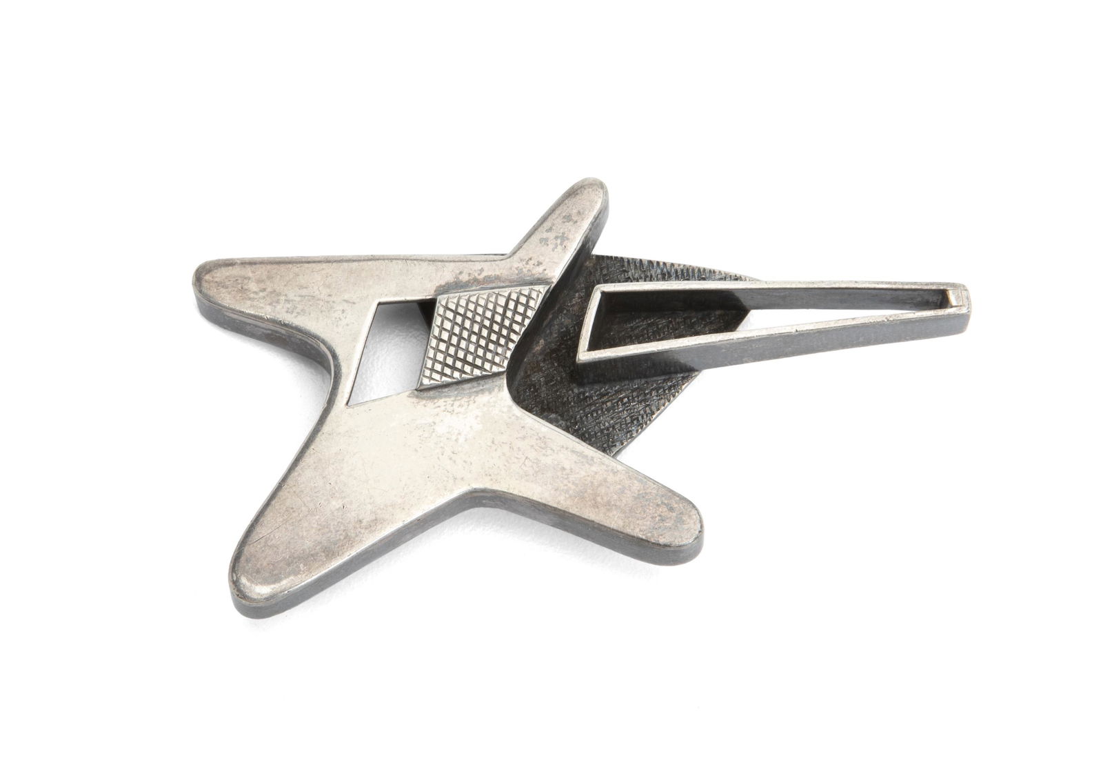Margaret de Patta (1903-1964, American): Abstract brooch Sterling silver Stamped for Margaret de Patta; Further stamped: Sterling 1.75" H x 3" W