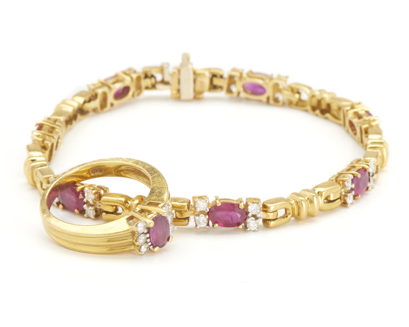 A set of ruby and diamond jewelry (1 of 1)