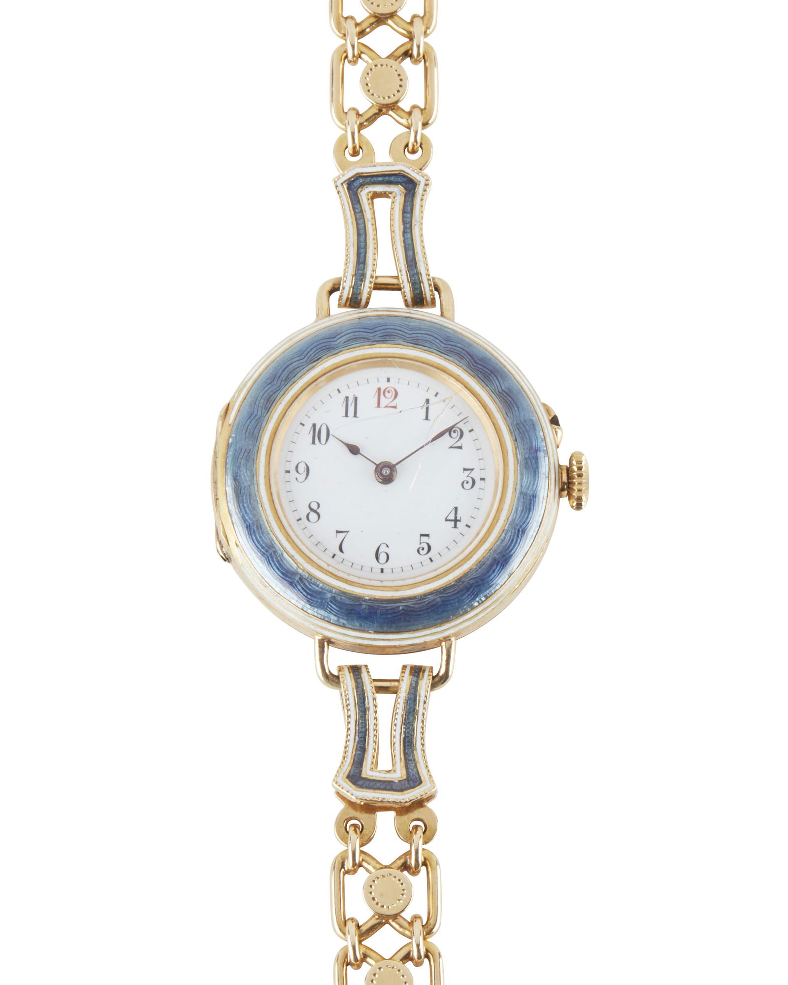 A gold and enamel antique wristwatch (1 of 3)