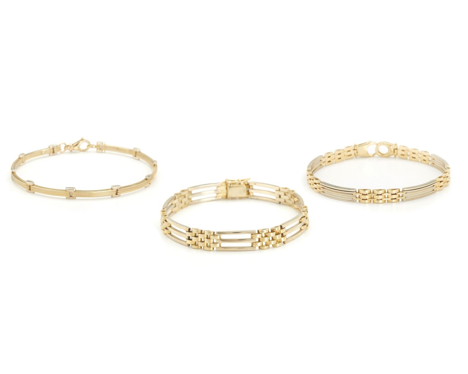 Three bi-colored gold bracelets (1 of 4)