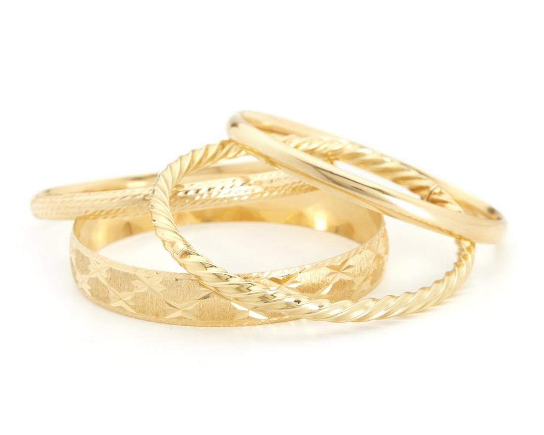 Four gold bangle bracelets (1 of 1)