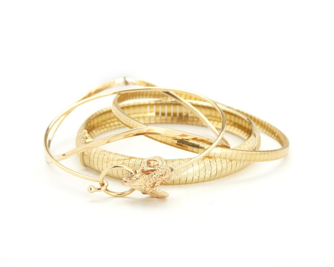 Four gold bangle bracelets (1 of 1)