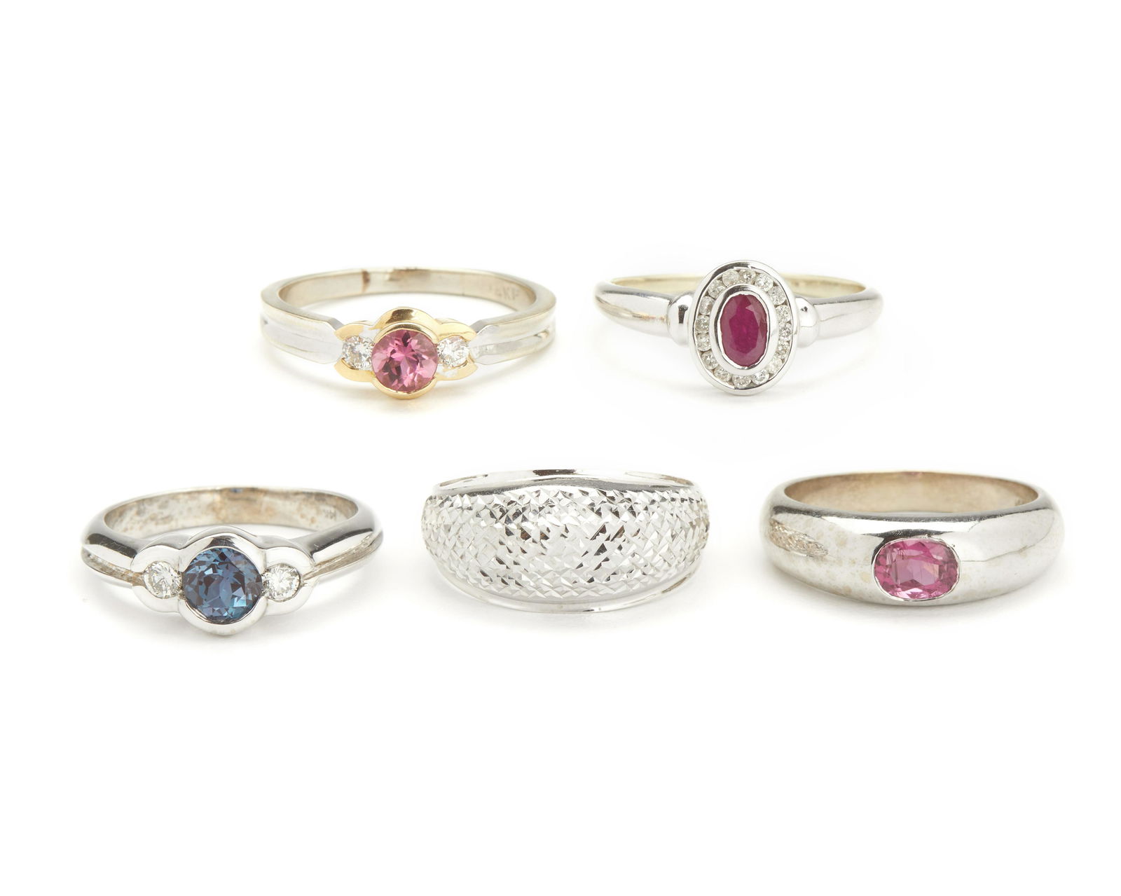 Five gem-set rings (1 of 1)