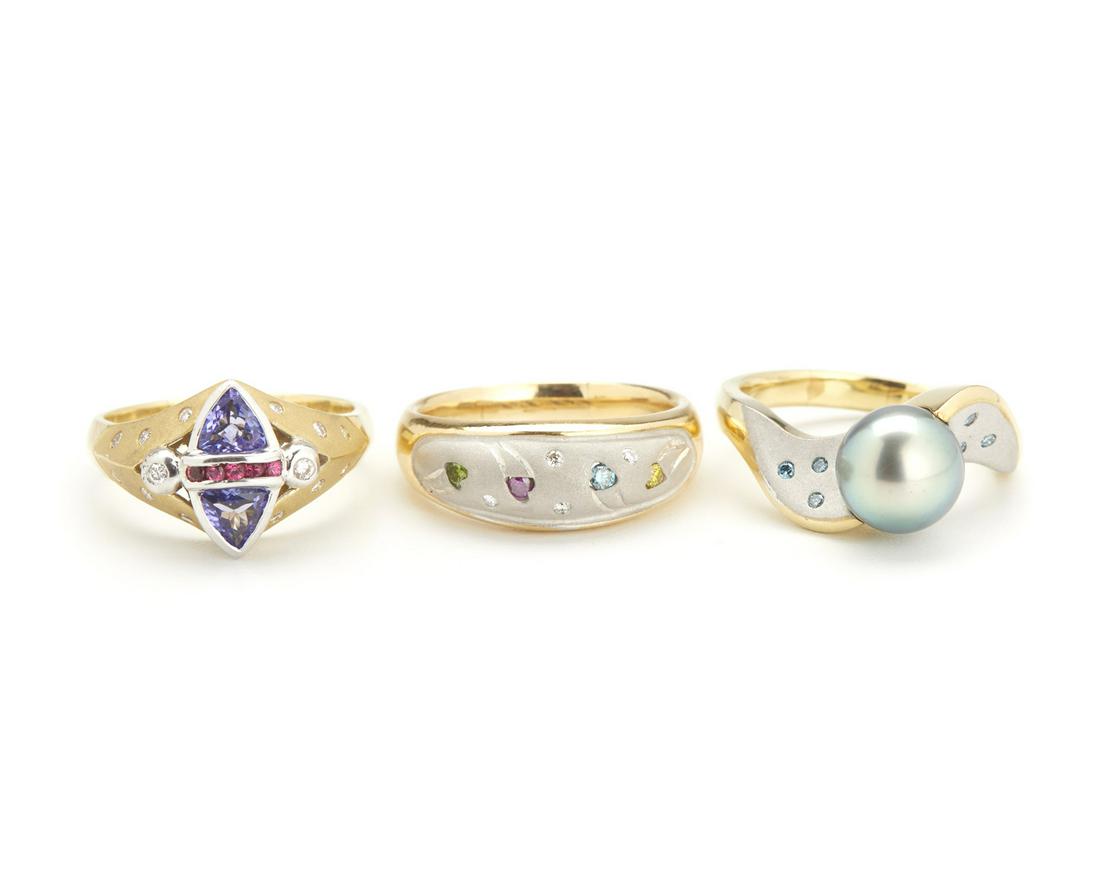 Three gold and gem-set rings (1 of 1)