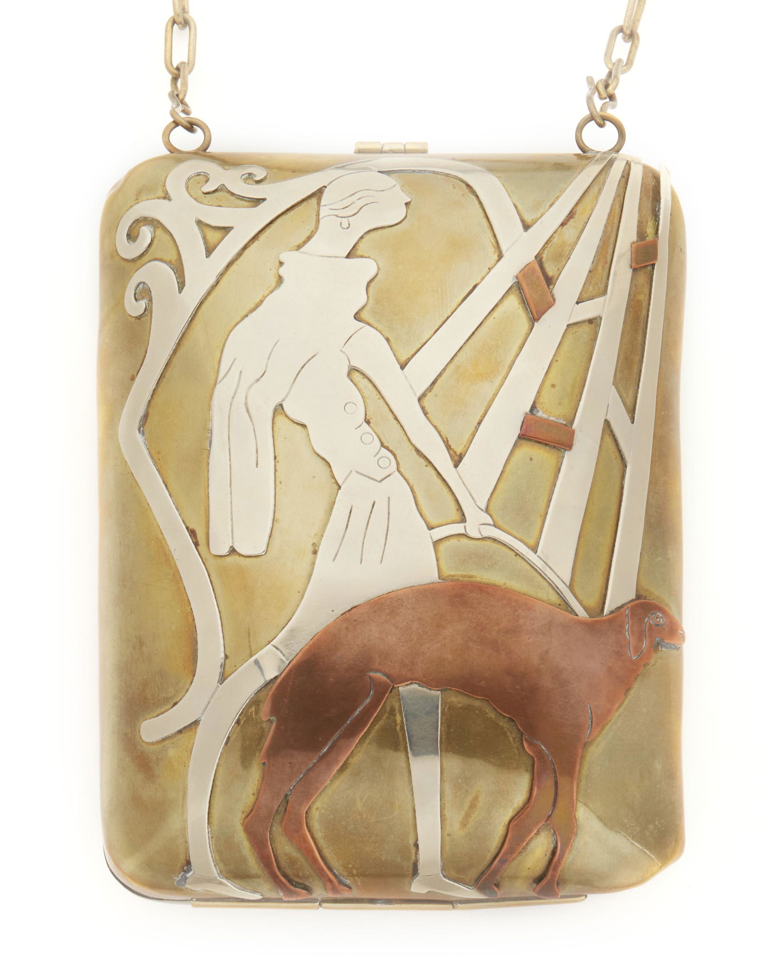 A Los Ballesteros Art Deco-style mixed-metal purse (1 of 1)