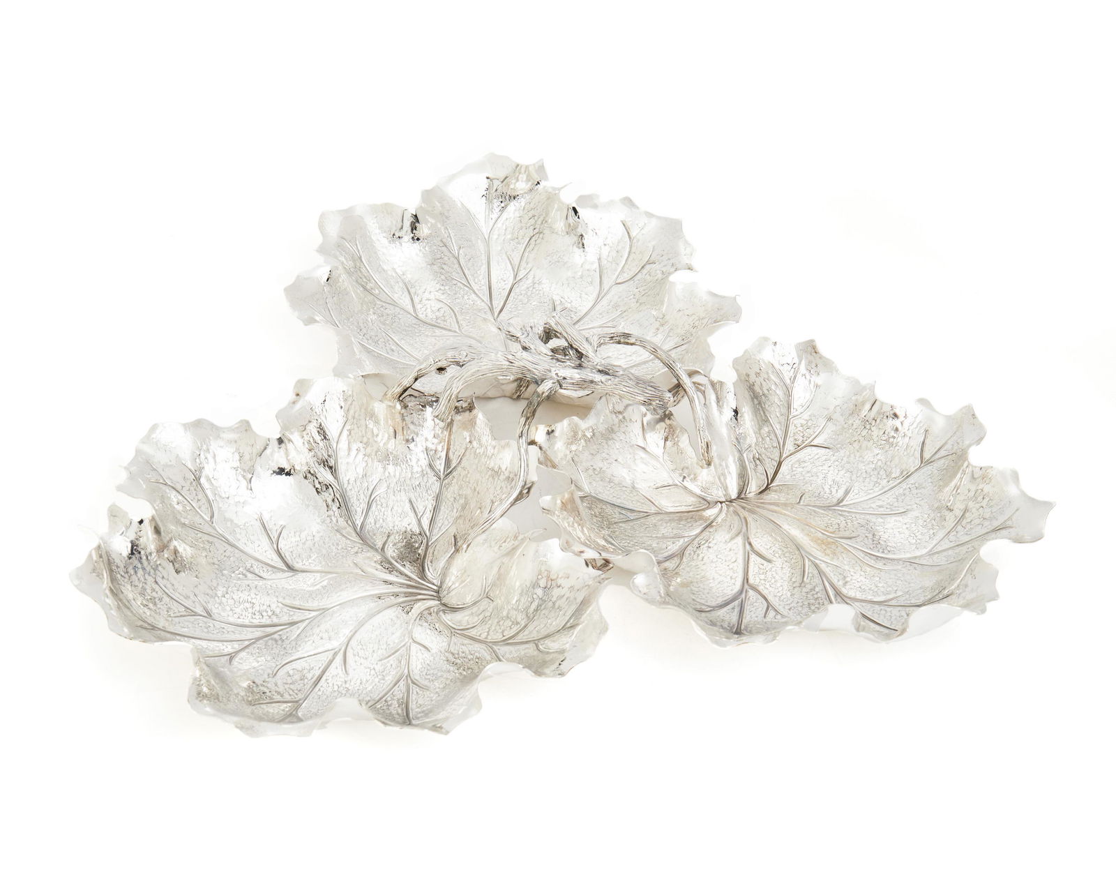 A Buccellati sterling silver three-leaf centerpiece (1 of 3)