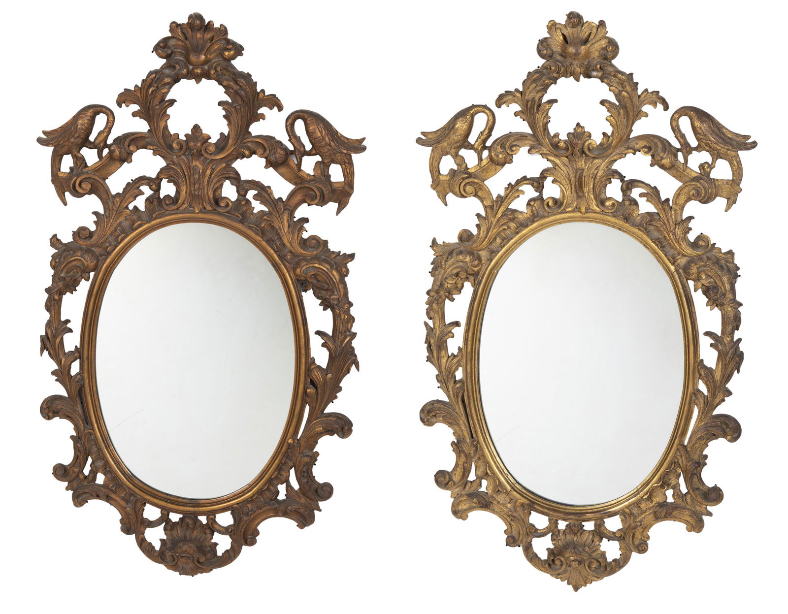 A pair of Louis XV-style giltwood wall mirrors (1 of 2)