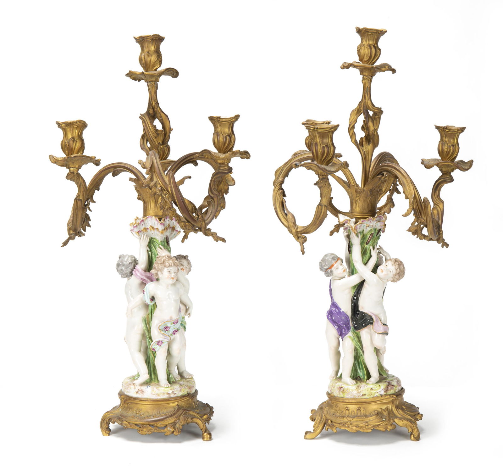 A pair of German gilt-bronze candelabras (1 of 2)
