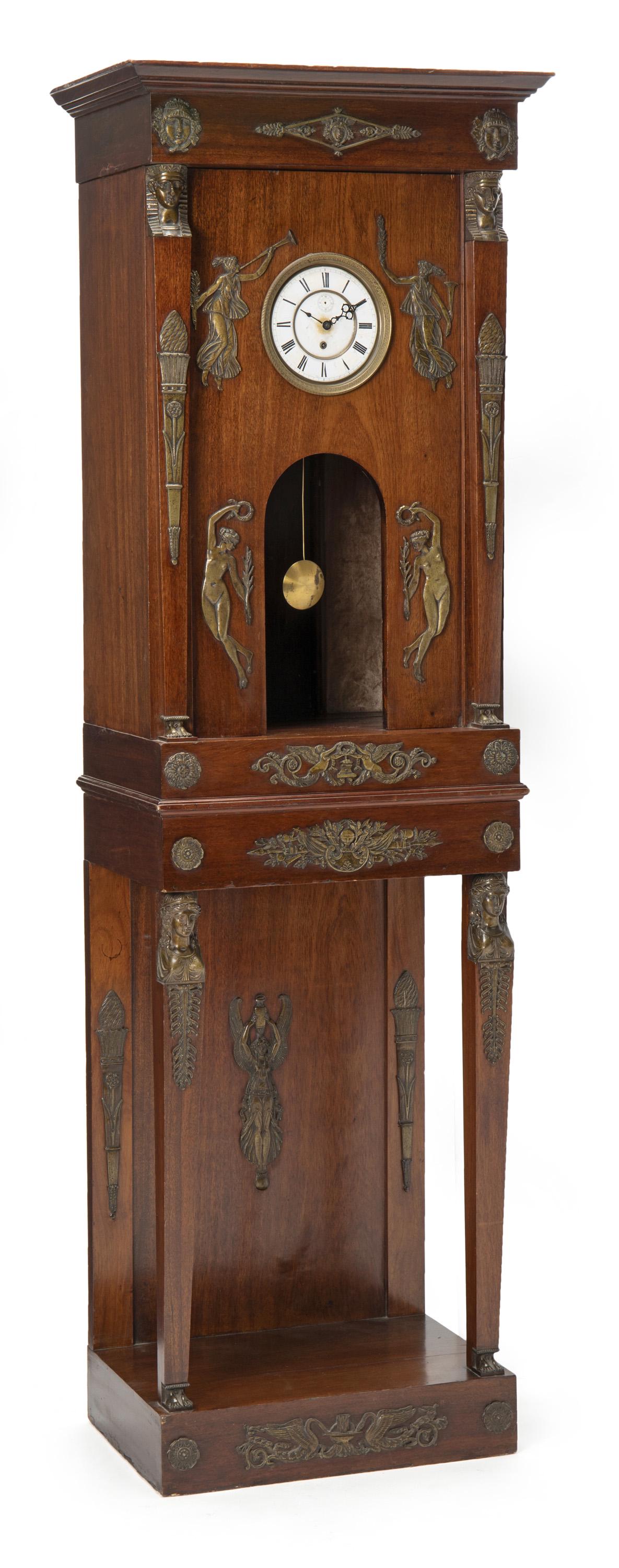 An Empire mahogany cabinet with clock (1 of 3)