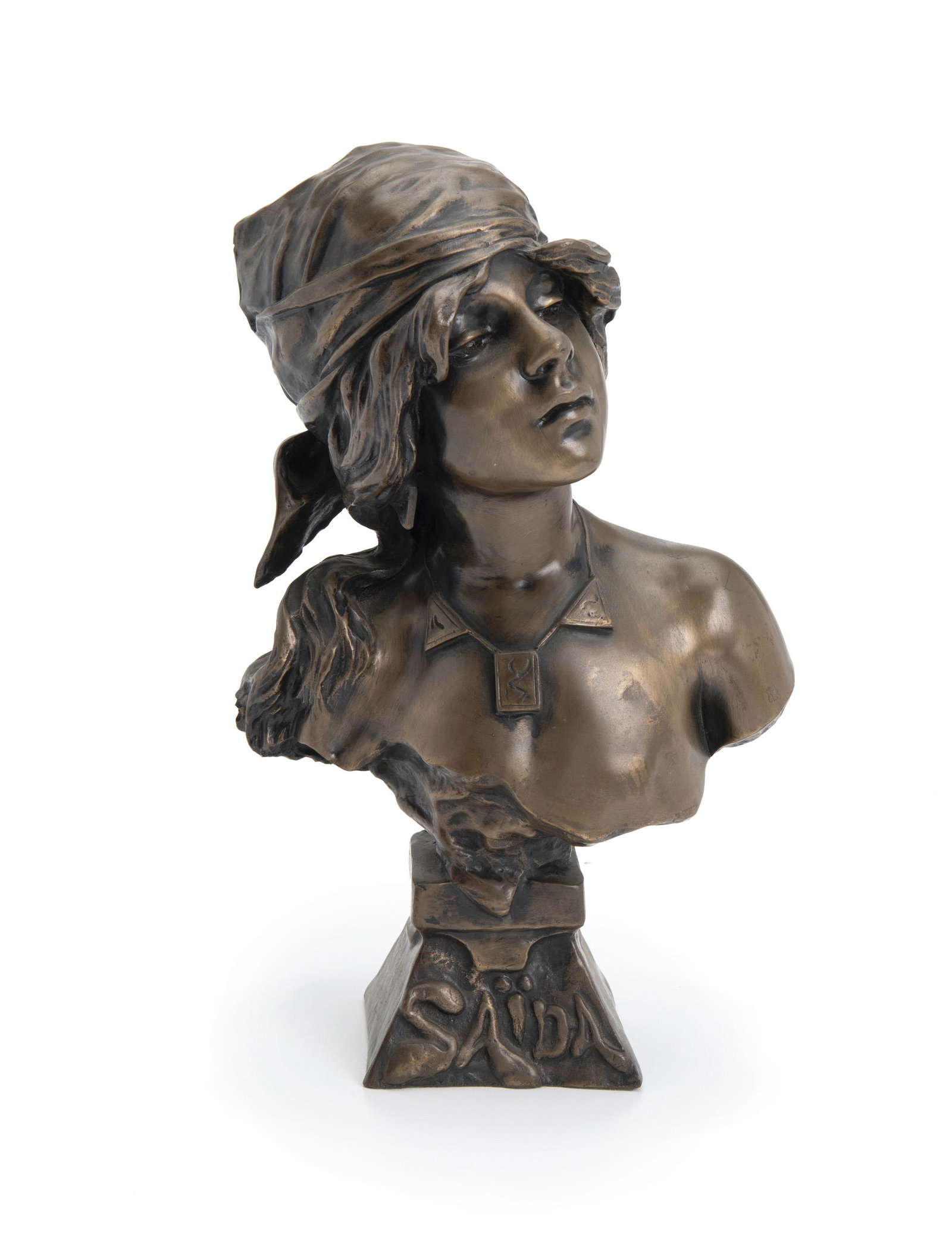 Emmanuel Villanis (1858-1914, French): "Saida" Patinated bronze Signed, titled, and numbered: E Villanis / Saida / 250 12" H x 7.5" W x 5.25" D