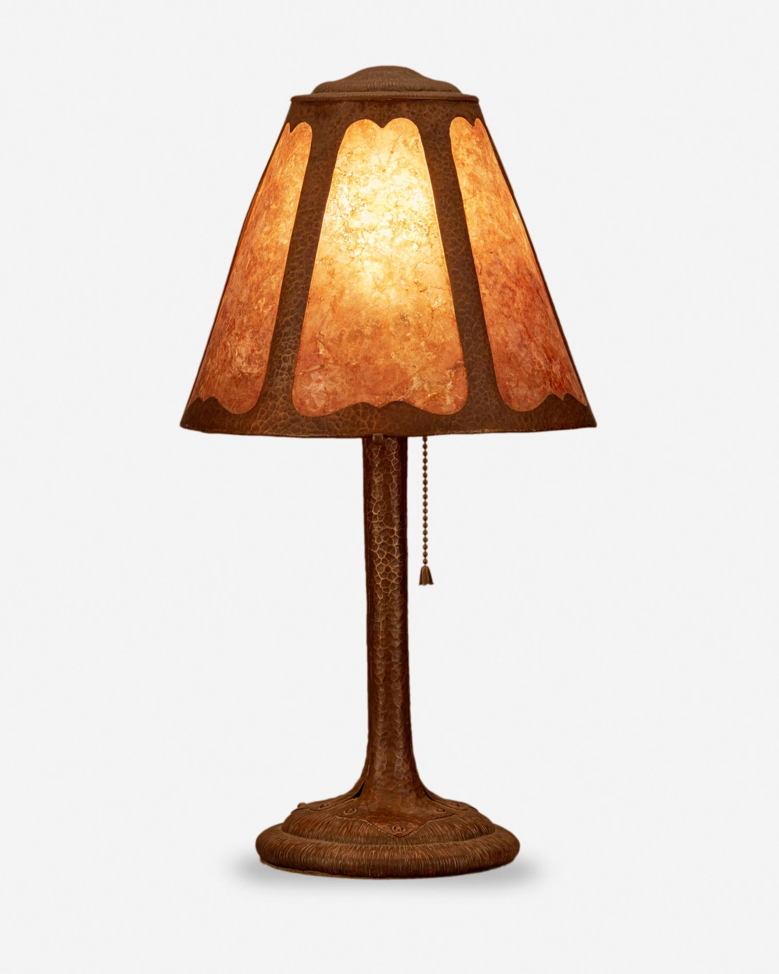 An Arts and Crafts hammered copper boudoir lamp (1 of 3)
